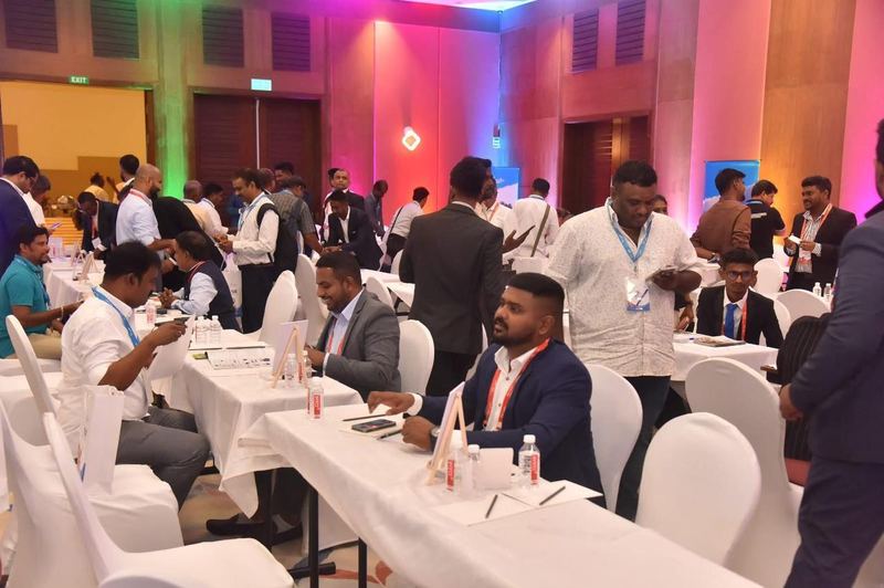 Agents at B2B meeting tables at the Sri Lanka Tourism roadshow in Madurai