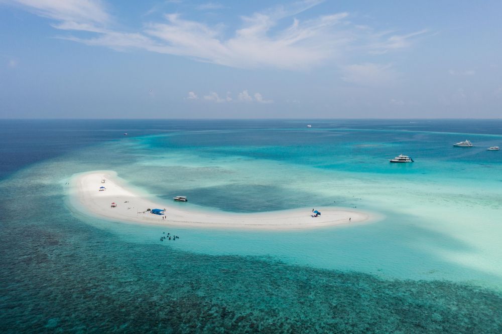Sandbank in the lagoon